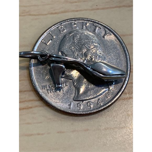 .925 Vintage Casual High Heel Shoe Sterling Silver Jewelry Charm #shoe collector - Picture 4 of 4